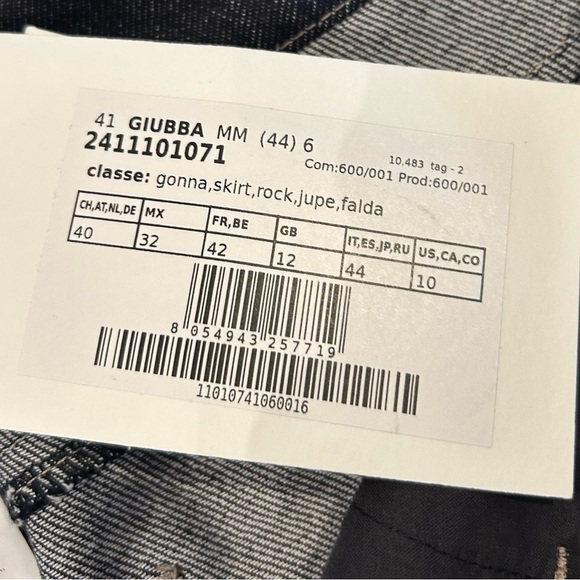 NWT MAX MARA Blue Giubba Denim Miniskirt with Logo Patch - Picture 12 of 16